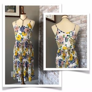 Ivory Pink and Yellow Floral Sun Dress NWT